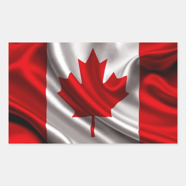Canadian Flag Fabric Rectangular Sticker (Front)