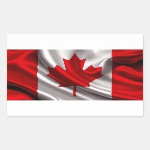 Canadian Flag Fabric Rectangular Sticker