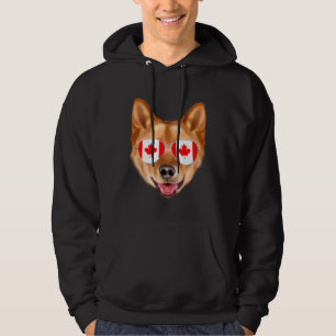 Canadian Flag Finnish Spitz Dog Canada Pocket Hoodie