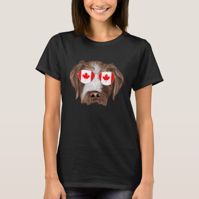 Canadian Flag German Wirehaired Pointer Dog Canada T-Shirt (Front)