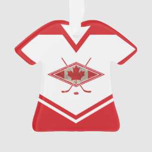 Canadian Flag Hockey Logo, Name & Number Jersey Ornament