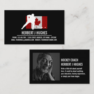 Canadian Flag, Hockey Player, Hockey Coach Photo Business Card
