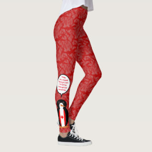 Canadian Flag Holiday Ms. Penguin Talking Leggings