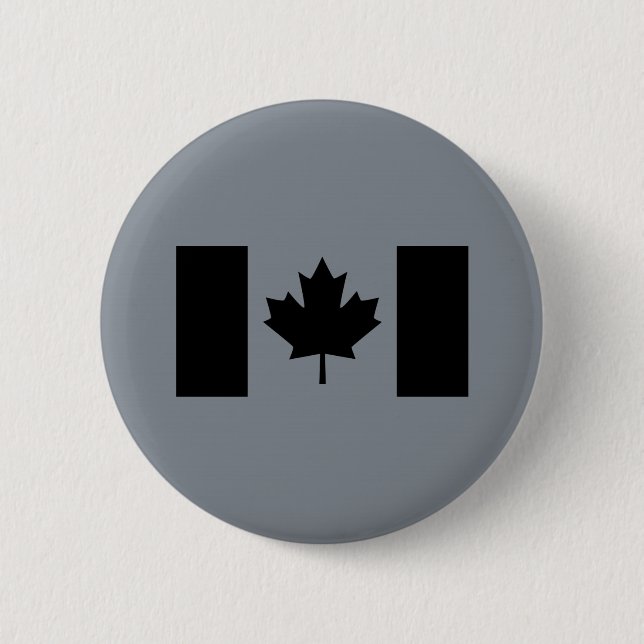 Canadian Flag in Black Decor 6 Cm Round Badge (Front)