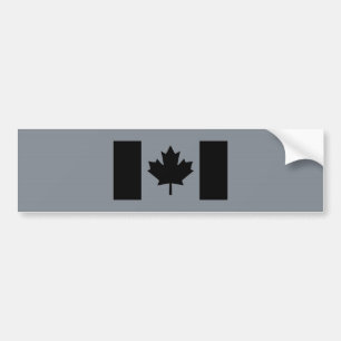 Canadian Flag in Black Decor Bumper Sticker