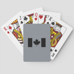 Canadian Flag in Black Decor Playing Cards