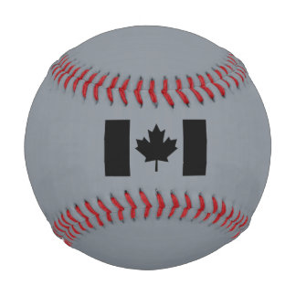 Canadian Flag in Black Design Baseball