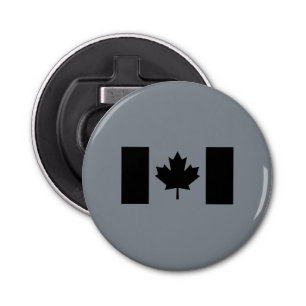 Canadian Flag in Black Design Bottle Opener