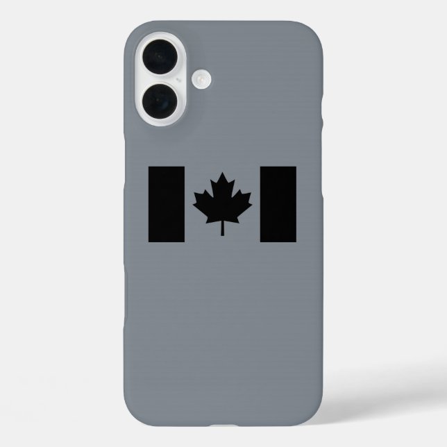 Canadian Flag in Black Design Case-Mate iPhone Case (Back)