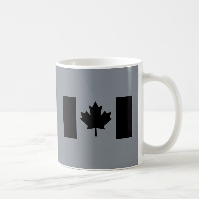 Canadian Flag in Black Design Coffee Mug (Right)