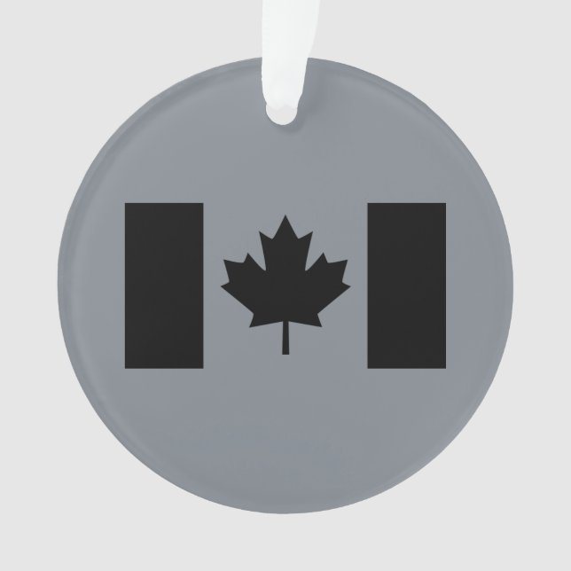 Canadian Flag in Black Design Ornament (Front)