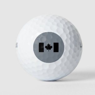Canadian Flag in Black Golf Balls