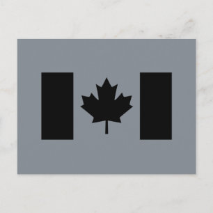 Canadian Flag in Black Postcard