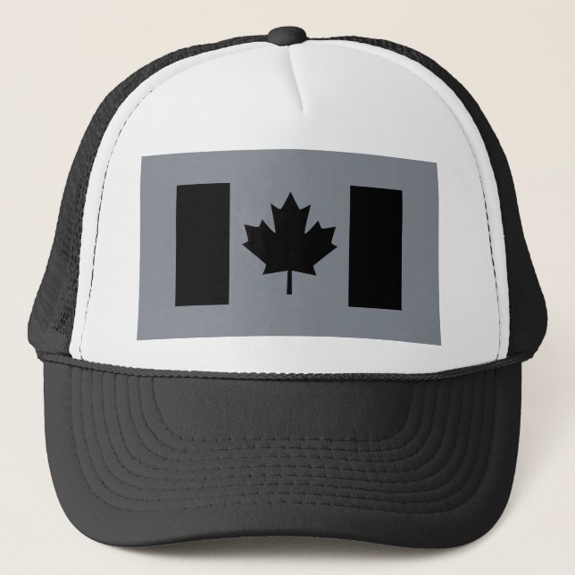 Canadian Flag in Black Style Trucker Hat (Front)