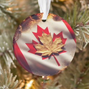 CANADIAN FLAG INSPIRED CHRISTMAS ORNAMENT