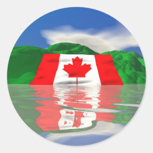 Canadian Flag Land Classic Round Sticker