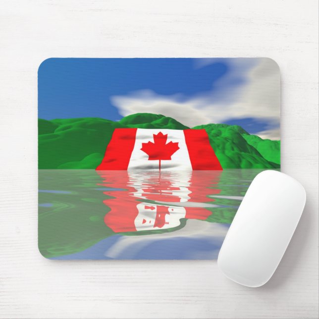 Canadian Flag Land Mouse Mat (With Mouse)