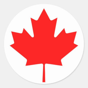 Canadian Flag Leaf Classic Round Sticker