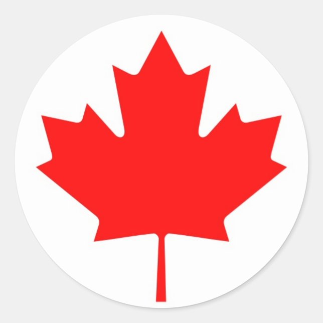 Canadian Flag Leaf Classic Round Sticker (Front)