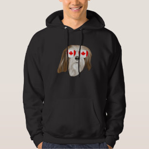 Canadian Flag Lhasa Apsos Dog Canada Pocket Hoodie