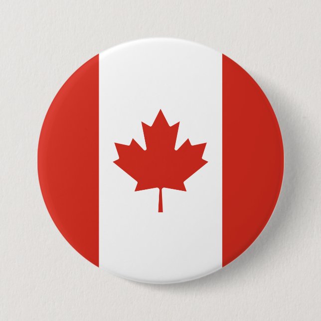 Canadian Flag (Maple Leaf) (Canada) 7.5 Cm Round Badge (Front)