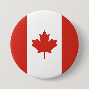 Canadian Flag (Maple Leaf) (Canada) 7.5 Cm Round Badge