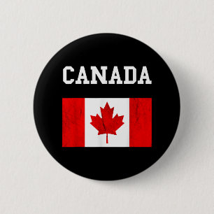 Canadian Flag Maple Leaf Canadian Flag  6 Cm Round Badge