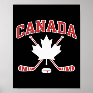 Canadian Flag Maple Leaf Hockey Canada Day Men Wom Poster