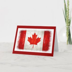 Canadian Flag Maple Leaf l'Unifolié Greeting Card