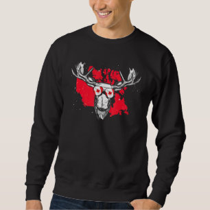 Canadian Flag Maple Leaf Moose Animal Cool Canada Sweatshirt
