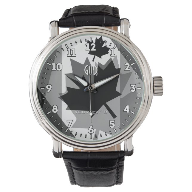 Canadian Flag Maple Leaf on a Watch (Front)