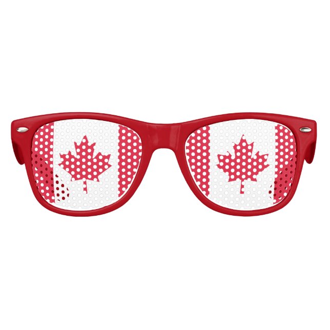 Canadian Flag Maple Leaf Red White Canada Kids Sunglasses (Front)