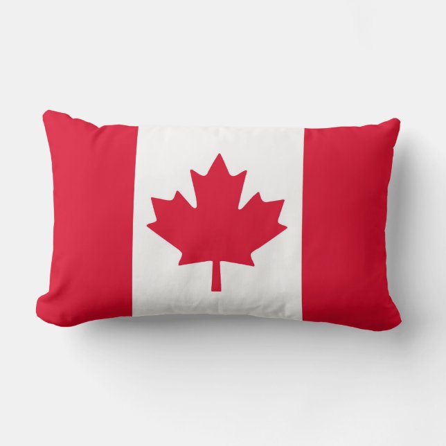 Canadian Flag Maple Leaf Red White Canada Lumbar Cushion (Front)