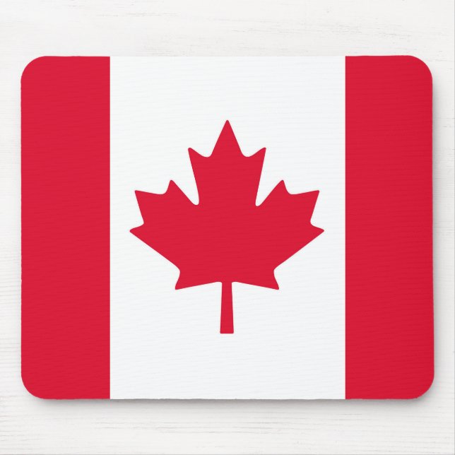 Canadian Flag Maple Leaf Red White Canada Mouse Mat (Front)
