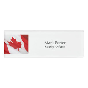 Canadian flag name tag
