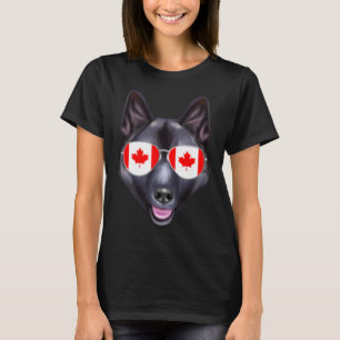 Canadian Flag Norwegian Elkhound Dog Canada Pocket T-Shirt