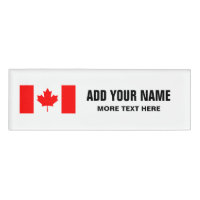 Canadian flag of Canada personalised name tags