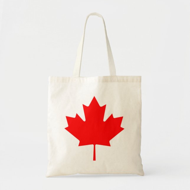 Canadian Flag of Canada Red Maple Leaf Canvas Tote (Front)