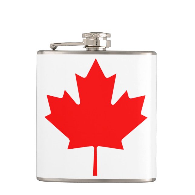 Canadian Flag of Canada Red Maple Leaf Flask (Front)