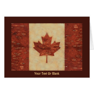 Canadian Flag On Inner Birch Bark
