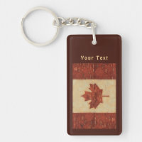 Canadian Flag On Inner Birch Bark