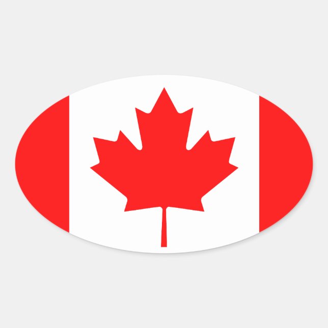 Canadian flag oval sticker | Flag of Canada (Front)
