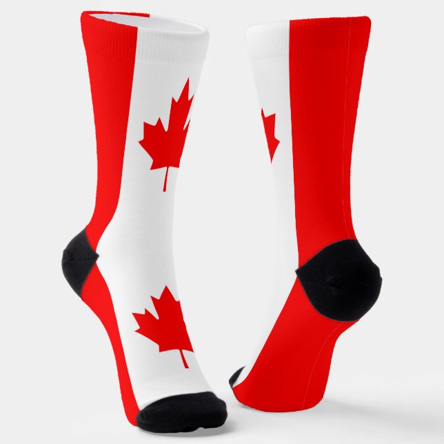 Canadian Flag Patriotic Canada National Pride Socks (Angled)