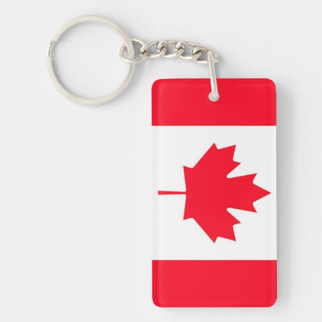 Canadian Flag. Patriotic. Double sided Key Ring (Front)