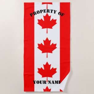 Canadian flag personalised beach towel