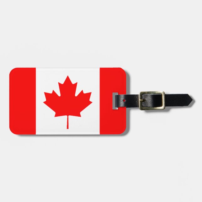 Canadian Flag Personalised Luggage Tag (Front Horizontal)