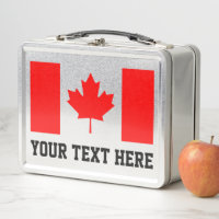 Canadian flag personalised metal lunchbox