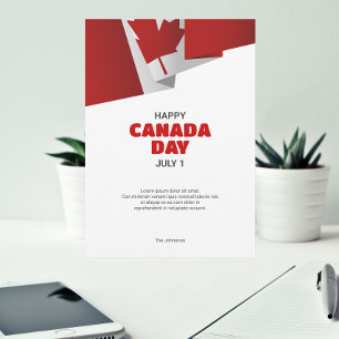 Canadian Flag Pop Art Happy Canada Day Greeting Card