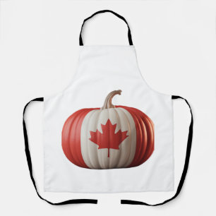 Canadian Flag Pumpkin Maple Leaf Thanksgiving Over Apron