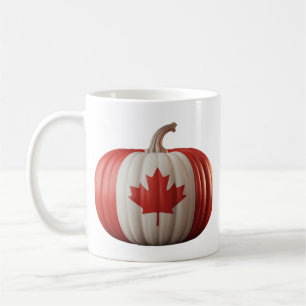 Canadian Flag Pumpkin Maple Leaf Thanksgiving Over Coffee Mug